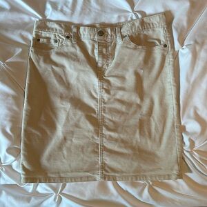 Gap limited edition bone khaki corduroy short pencil  skirt size 8